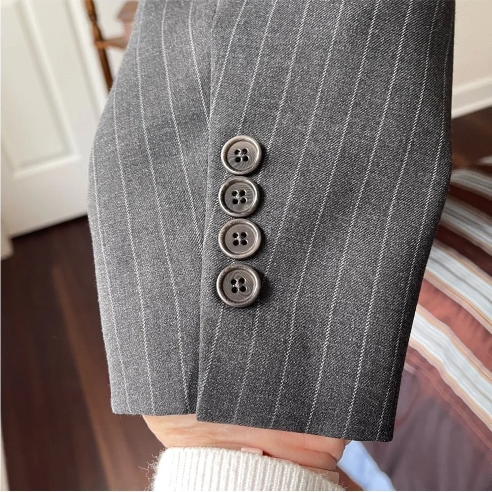 Brooks Brothers Wool Sport Coat Gray Pinstripe 44L